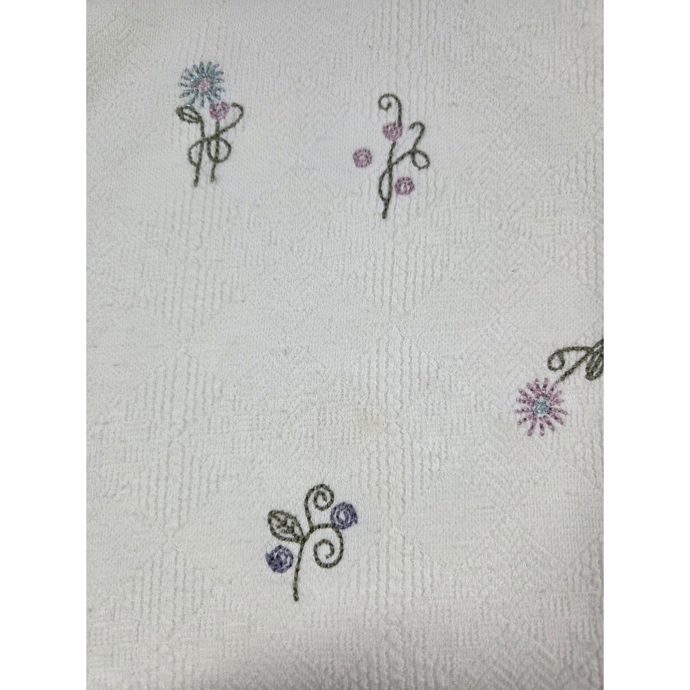 TEODI Vintage Floral Embroidered Quarter Zip Sweatshirt Womens Small Cottagecore - Picture 3 of 7